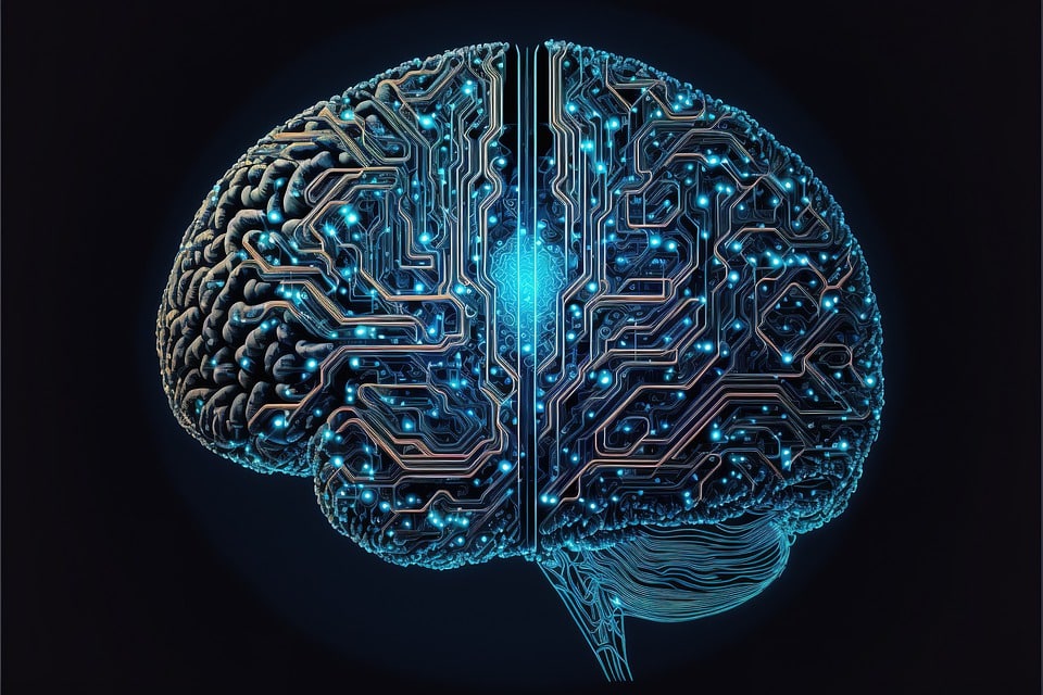 Cyber brain graphic